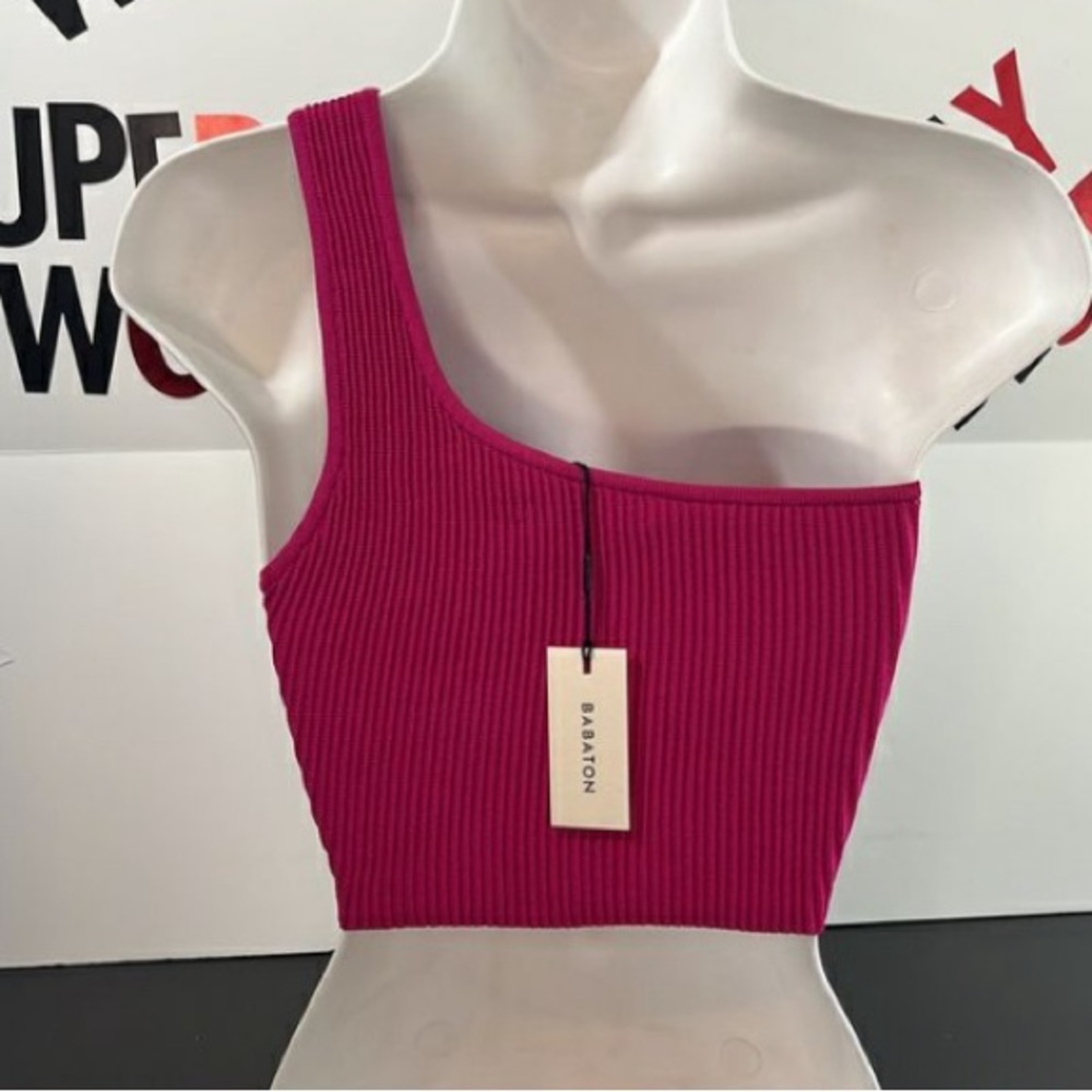 Baba ton sculpt knit one-shoulder cropped tank. Size: S.
